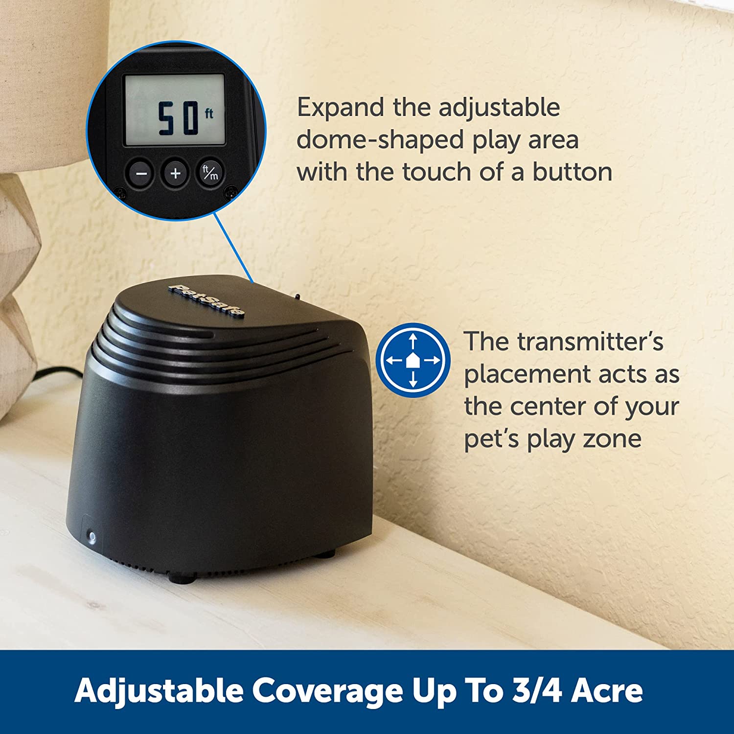 PetSafe Stay & Play Compact Wireless Pet Fence, LCD Screen 3/4 Acre Area (8045983760622)